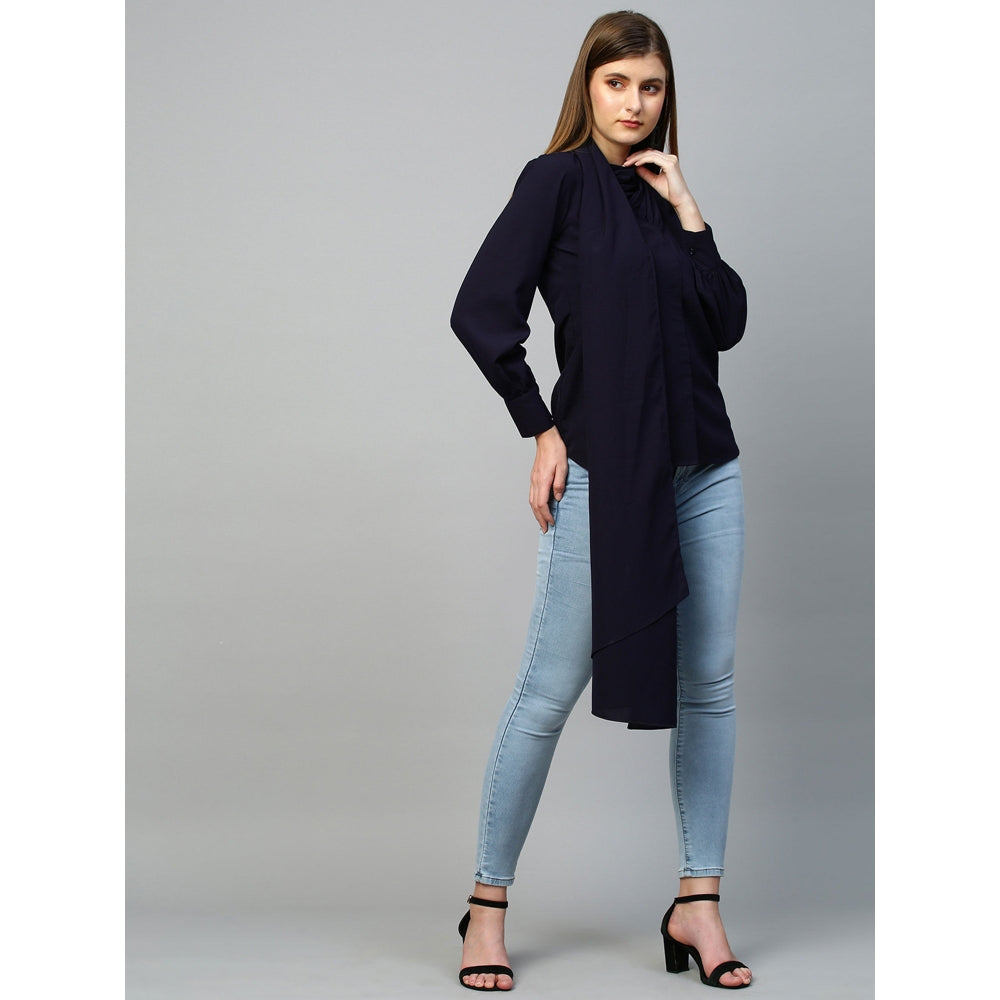 Echke Top With One Side Shawl Feature
