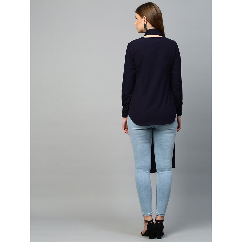 Echke Top With One Side Shawl Feature