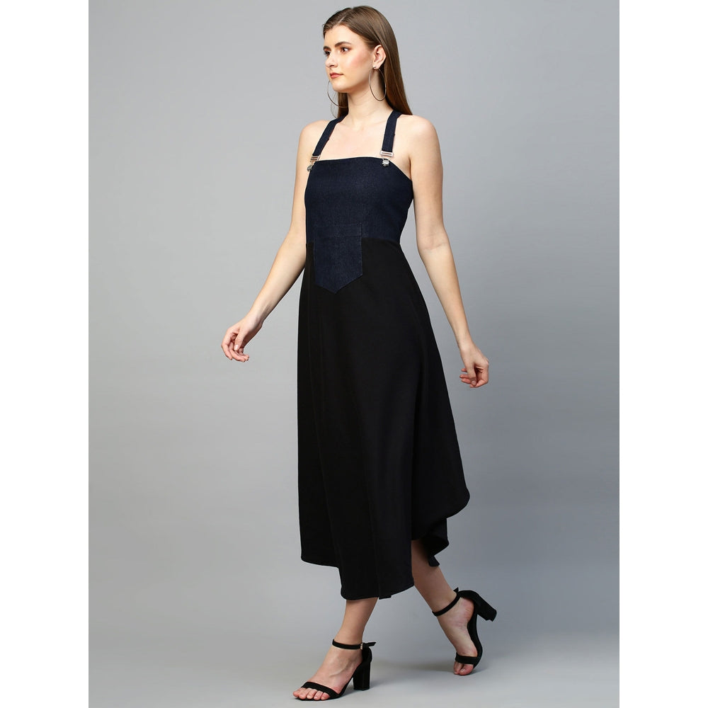 Echke Dungaree Dress With Asymmetric Dress