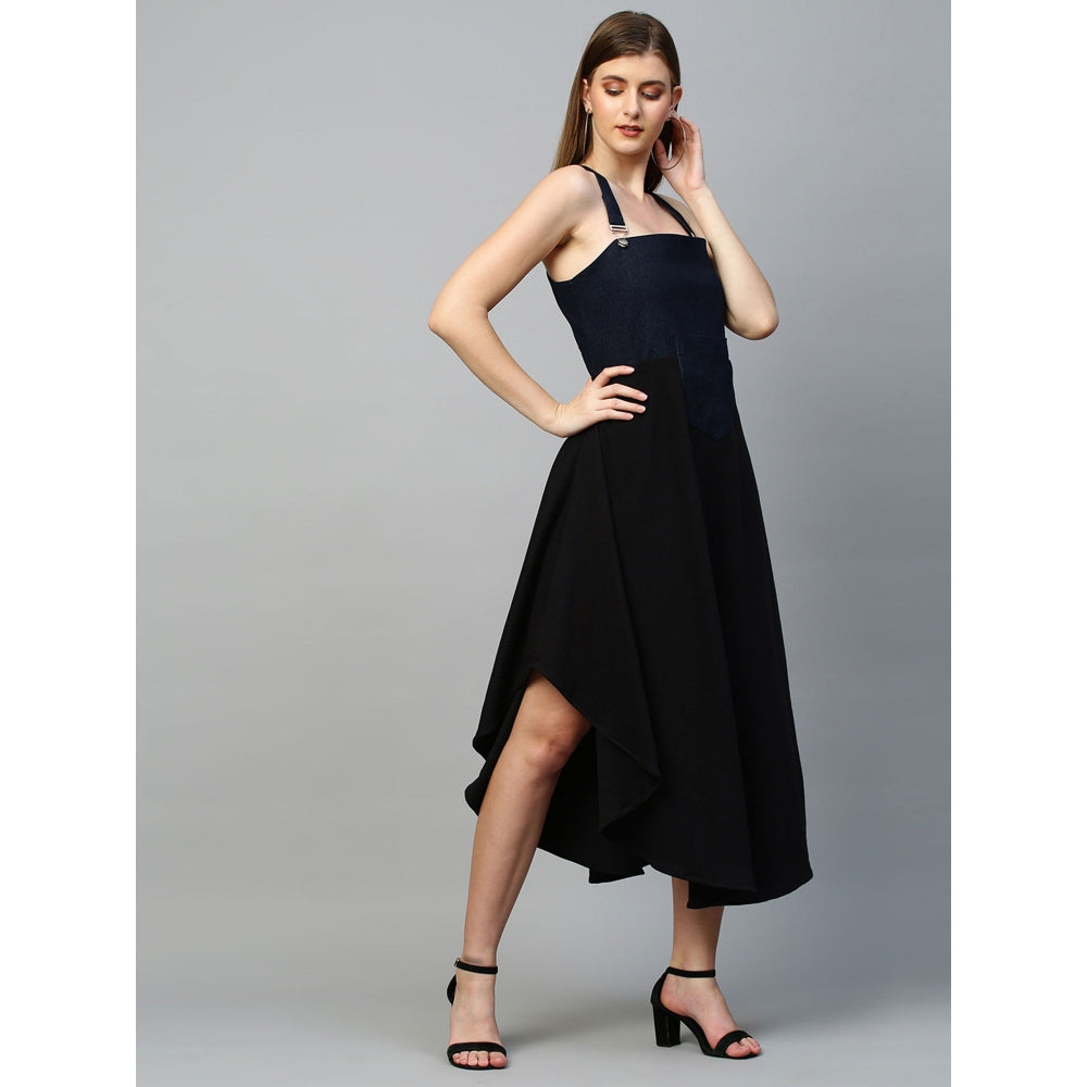 Echke Dungaree Dress With Asymmetric Dress