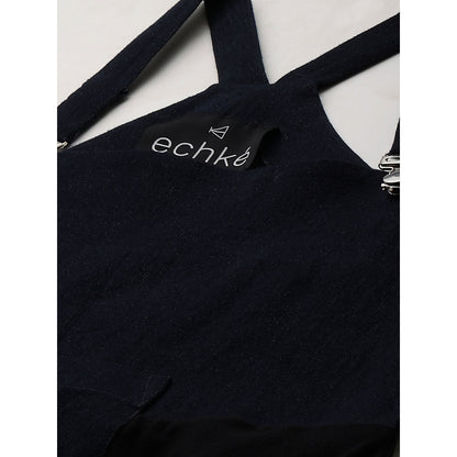 Echke Dungaree Dress With Asymmetric Dress