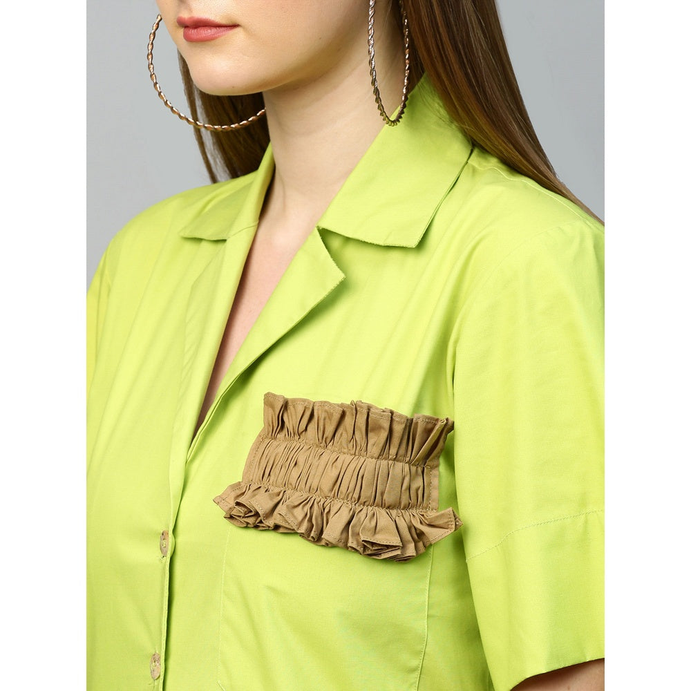 Echke Tiered Shirt Dress With Pleat Feature