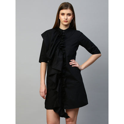 Echke Dress With Front Ruffle Extension