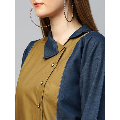 Echke Chinese Collar Raglan Sleeves Dress