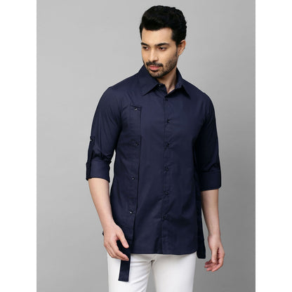 Echke Dark Blue Shirt with Double Placket
