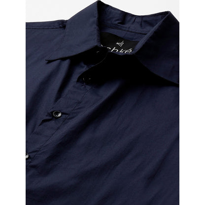 Echke Dark Blue Shirt with Double Placket