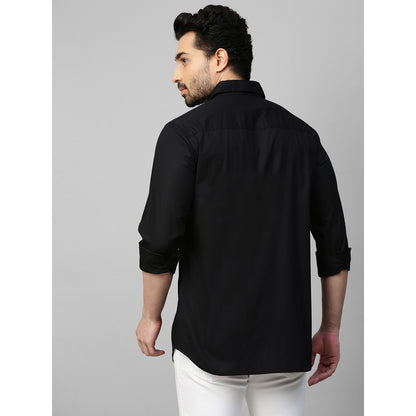 Echke Black Waistcoat Feature Shirt Pintucks and 4 Self Buttons