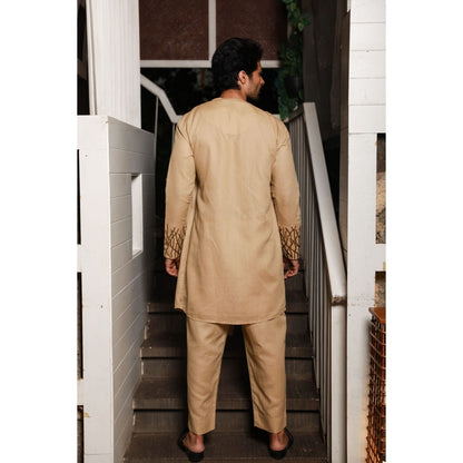 Echke Khakhi Linen Co-ord (Set of 2)