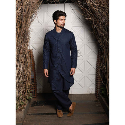 Echke Blue Linen Co-ord (Set of 2)