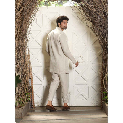 Echke Ecru Linen Co-ord (Set of 3)