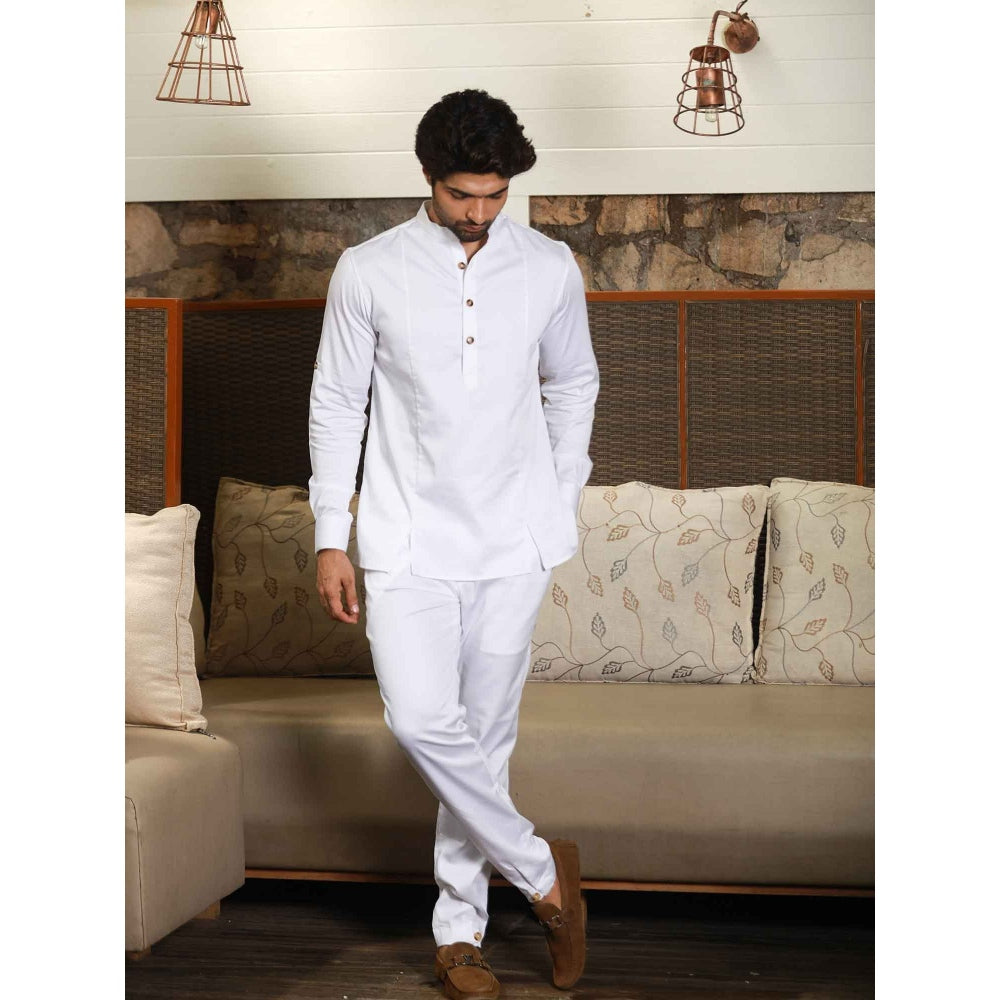 Echke White Co-ord with Slits (Set of 2)