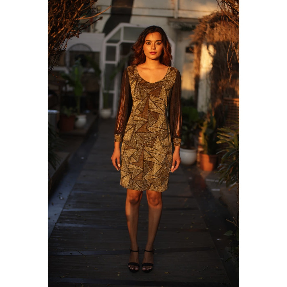Echke Short Dress with Tassle Sleeves