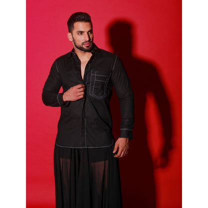 Echke Black Solid Shirt