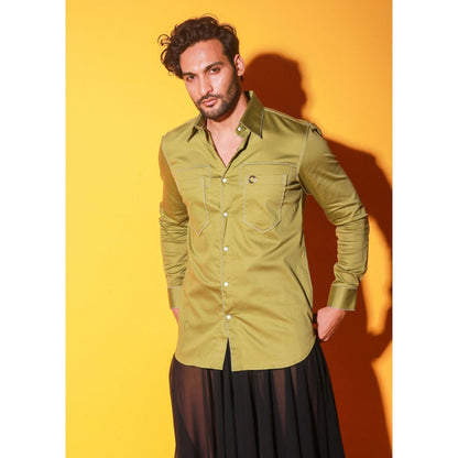 Echke Green Solid Shirt