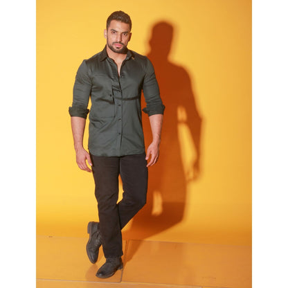 Echke Dark Green Solid Shirt
