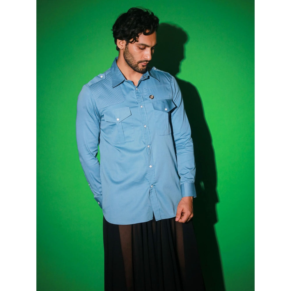 Echke Light Blue Solid Shirt