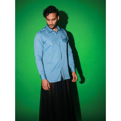 Echke Light Blue Solid Shirt