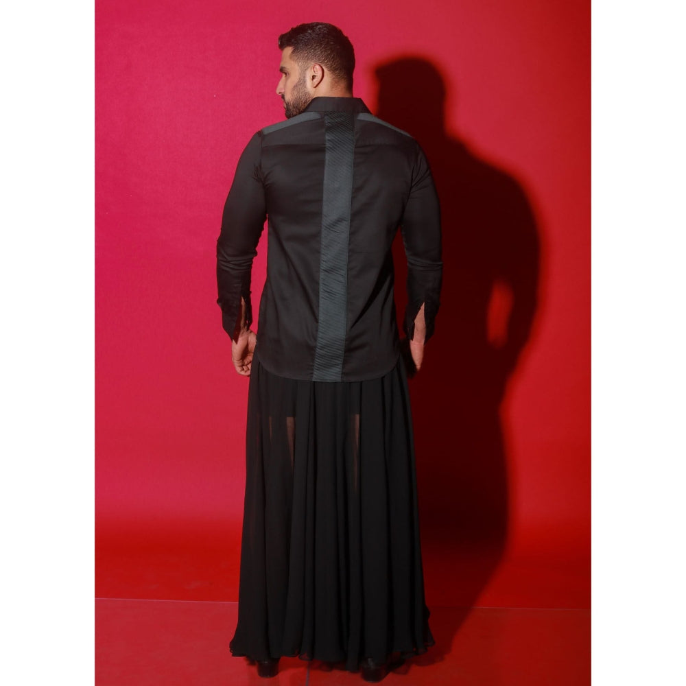 Echke Black Colorblock Shirt