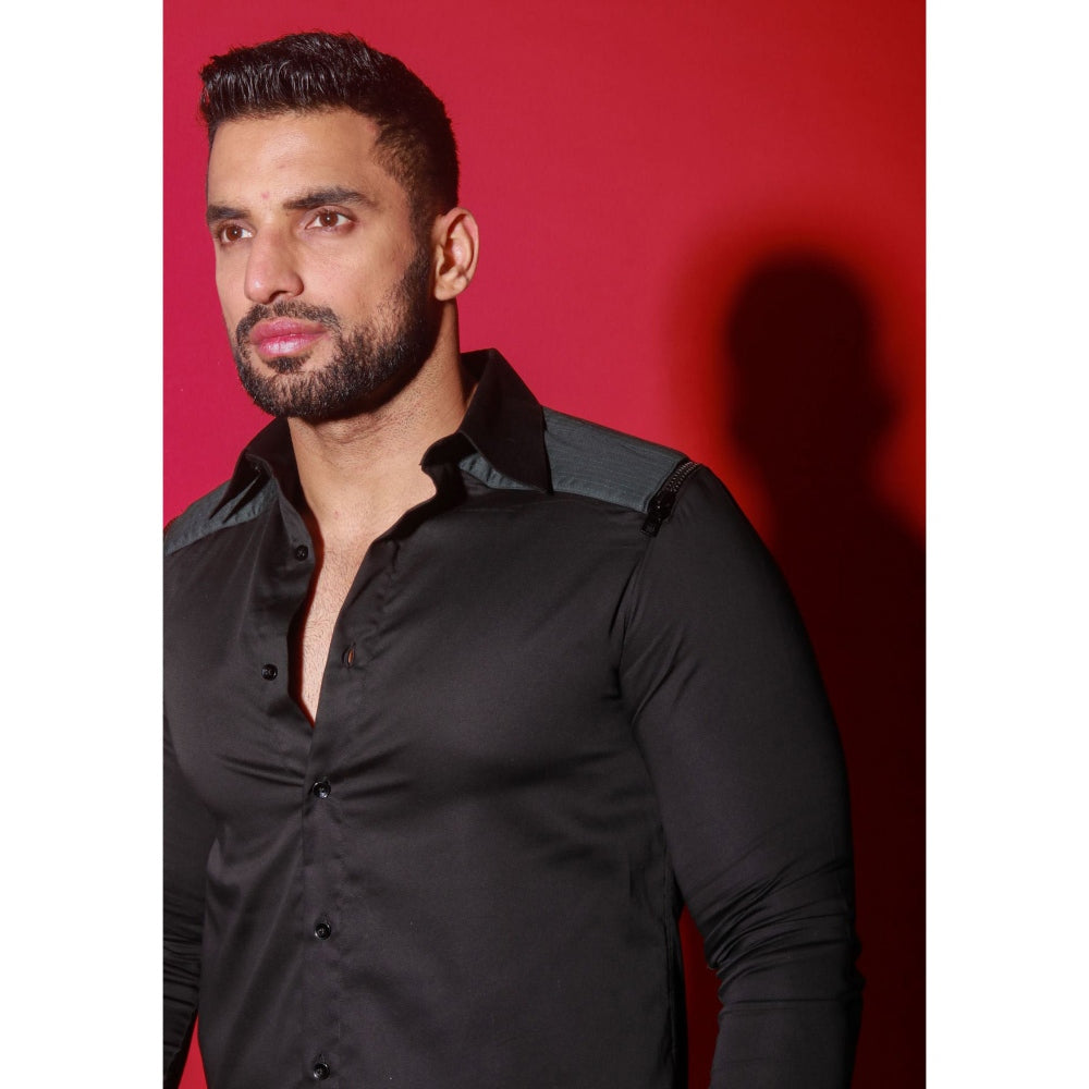 Echke Black Colorblock Shirt