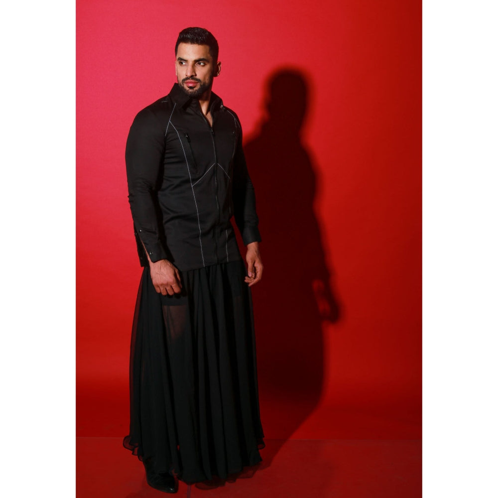 Echke Black Solid Shirt