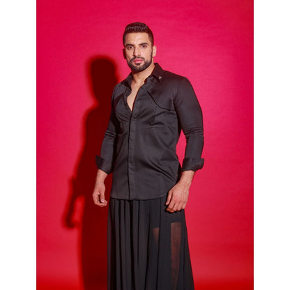 Echke Black Solid Shirt