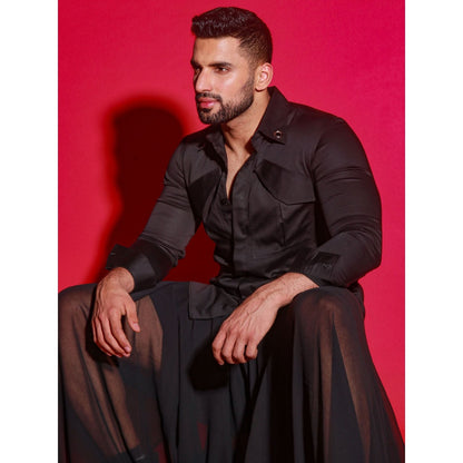 Echke Black Solid Shirt