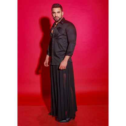 Echke Black Solid Shirt