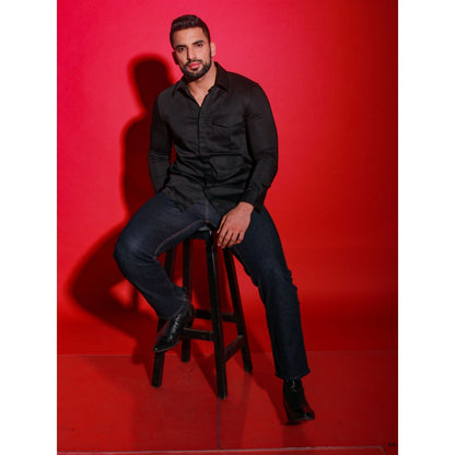 Echke Black Solid Shirt