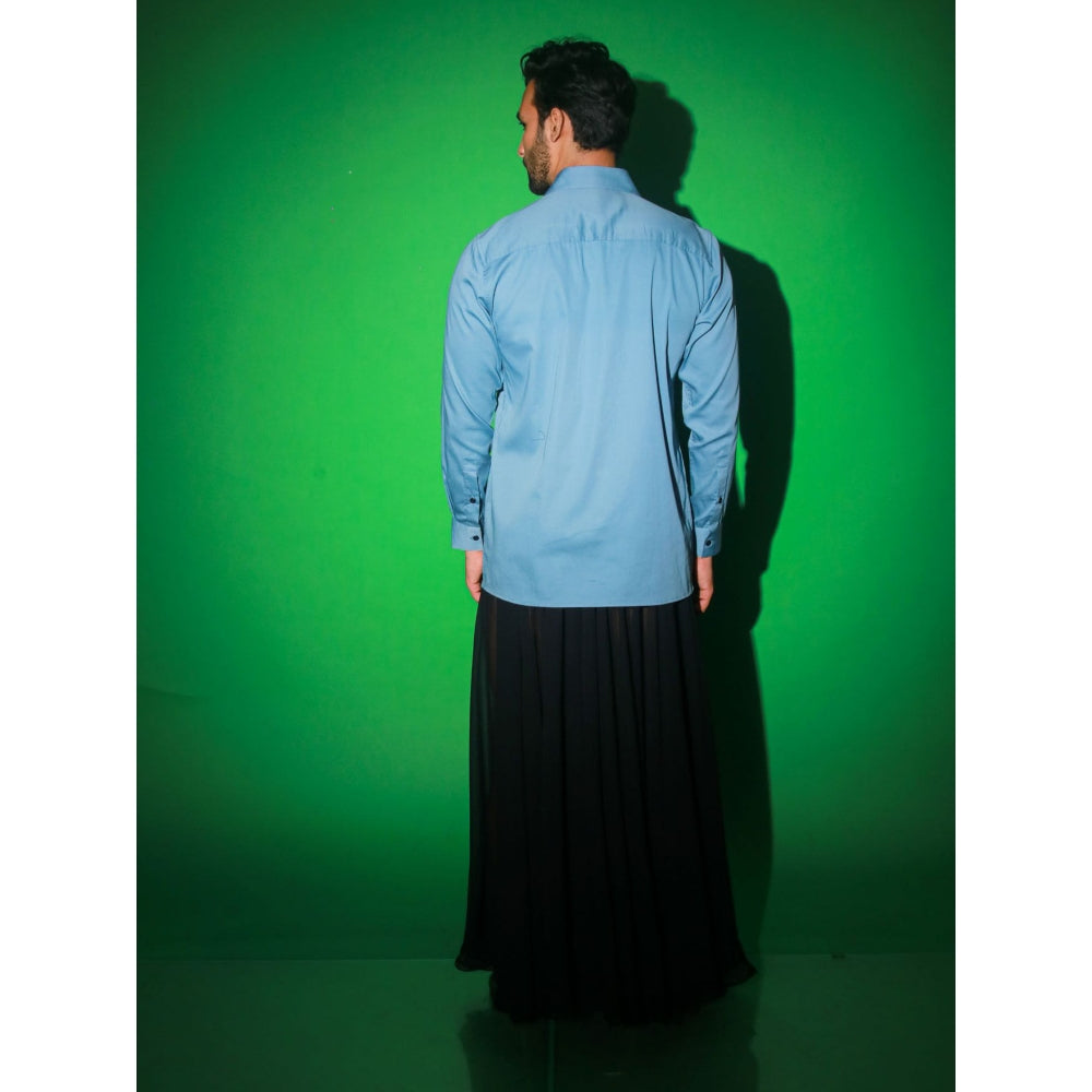 Echke Light Blue Colorblock Shirt