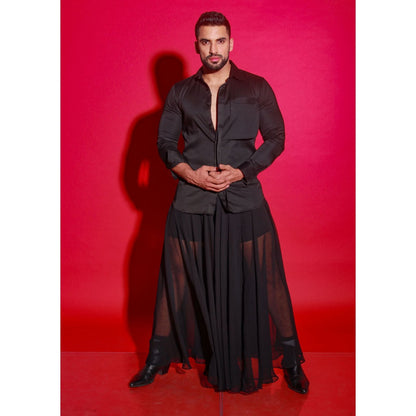 Echke Black Solid Shirt