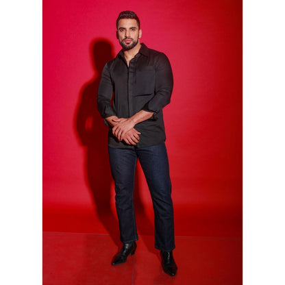 Echke Black Solid Shirt