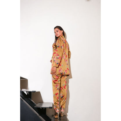 Echke Floral Diva Pant & Blazer with Bustier (Set of 3)