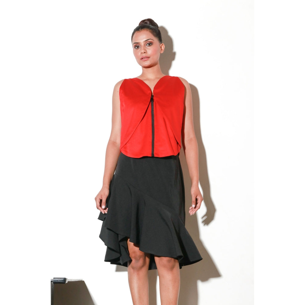 Echke Double Geometric Flap Top