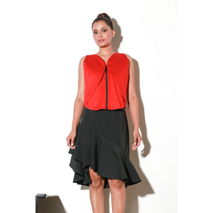 Echke Double Geometric Flap Top