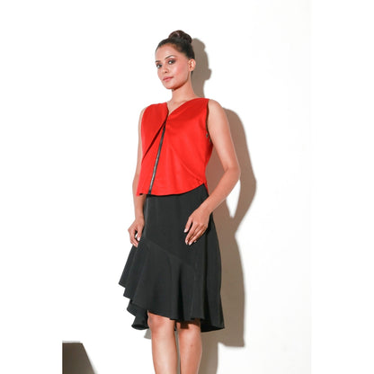 Echke Double Geometric Flap Top