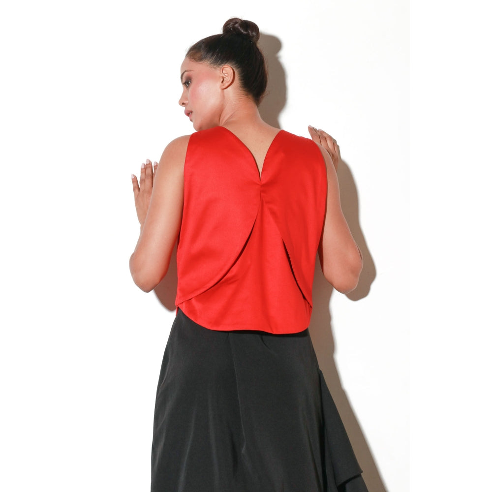 Echke Double Geometric Flap Top