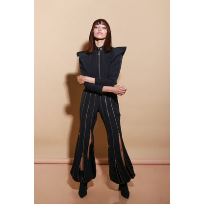 Echke Black Zippered Co-Ord (Set of 2)