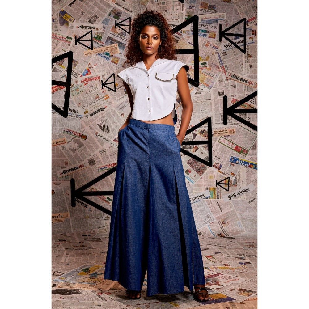 Echke Cotton Top and Denim Bulky Pant (Set of 2)