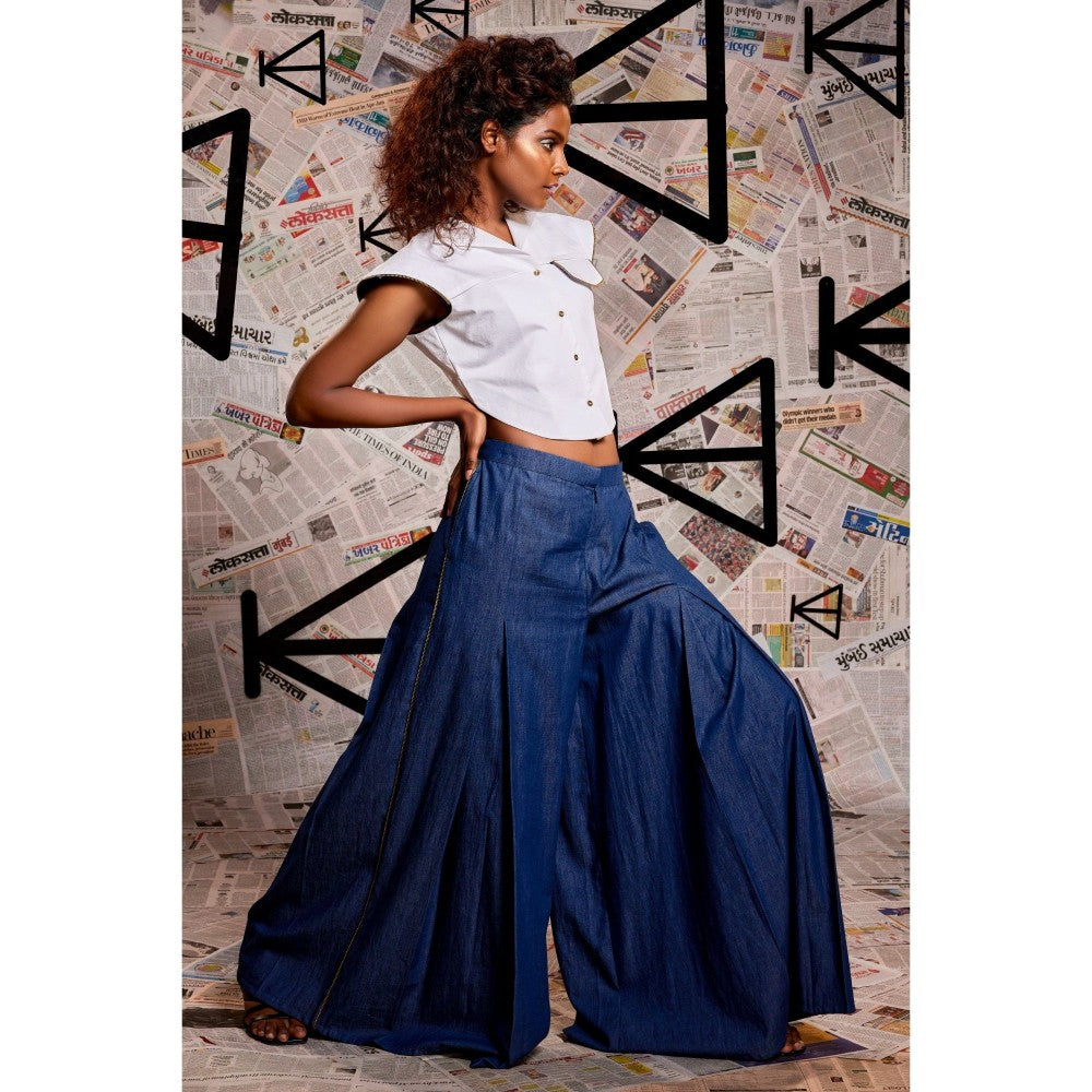 Echke Cotton Top and Denim Bulky Pant (Set of 2)