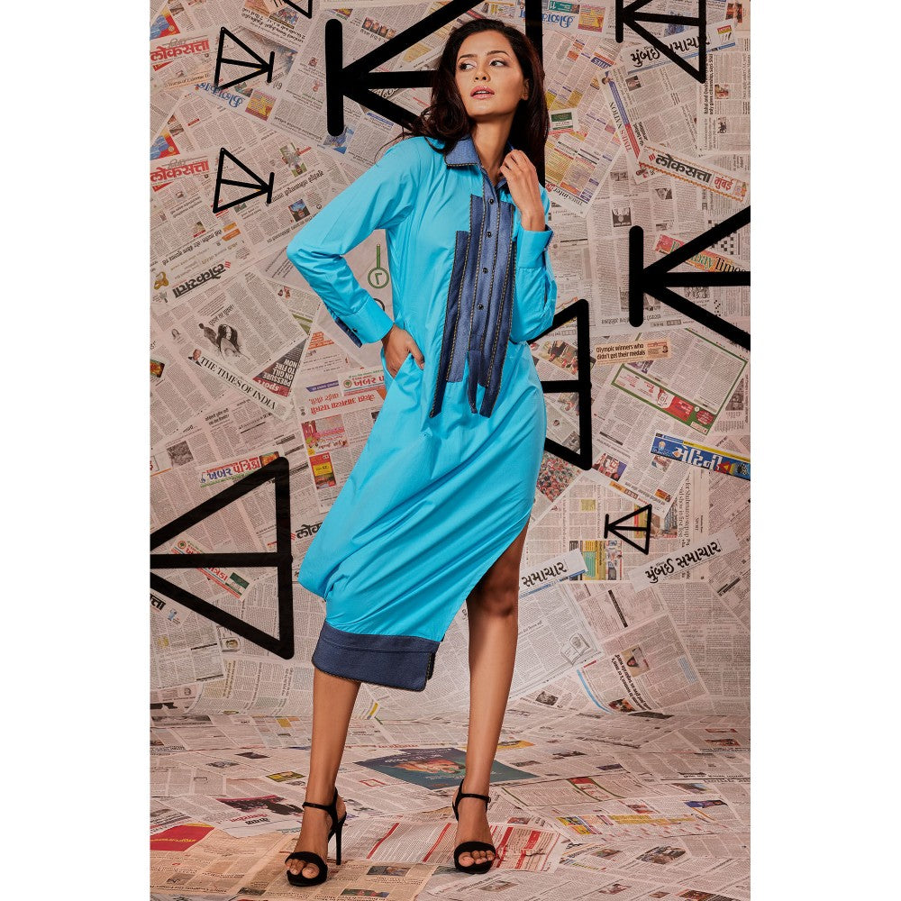 Echke Turquoise Colorblock Dress