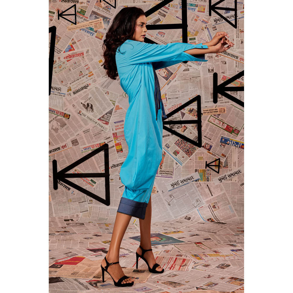 Echke Turquoise Colorblock Dress