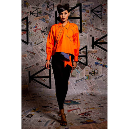 Echke Slant Orange Top
