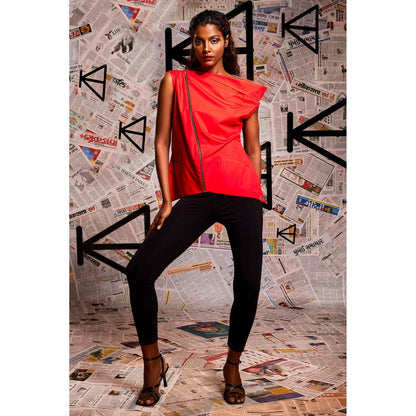 Echke Asymmetric Shoulder Top