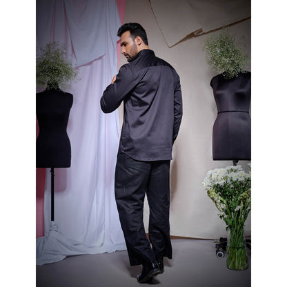 Echke Black Pearl Lycra Shirt with Tie
