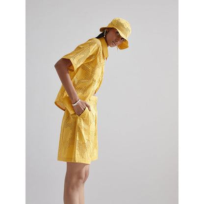 EchoStudio Sunflower Resort Shirt & Shorts (Set of 2)