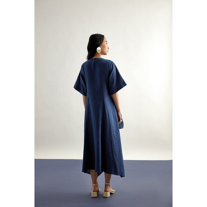 EchoStudio Navy Ridge Dress