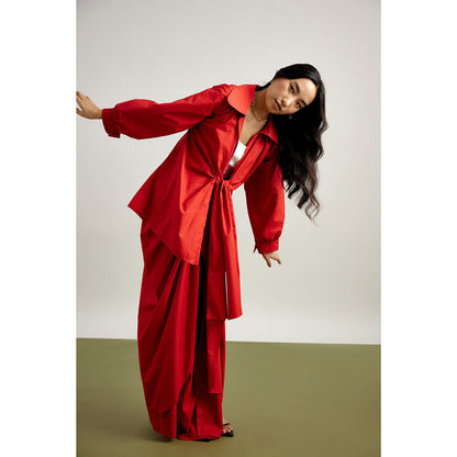 EchoStudio Knotted Jacket Layered with Skirt (Set of 2)