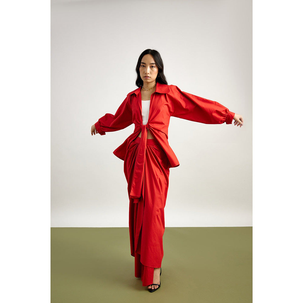 EchoStudio Knotted Jacket Layered with Skirt (Set of 2)