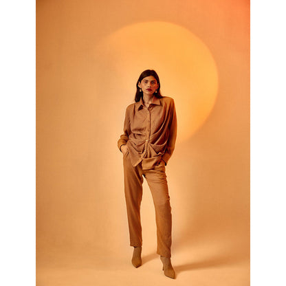 EchoStudio Cocoa Wool Co-ord (Set of 2)