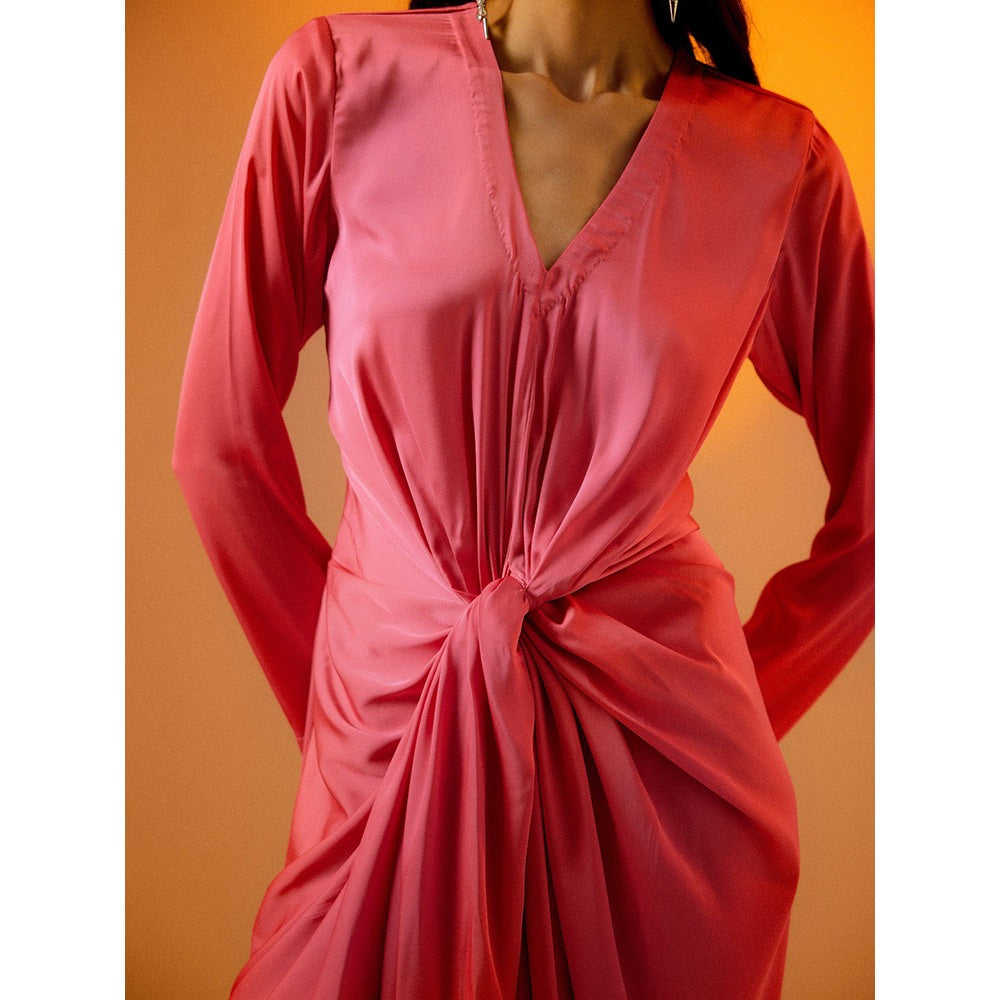 EchoStudio Candy Pink Draped Dress